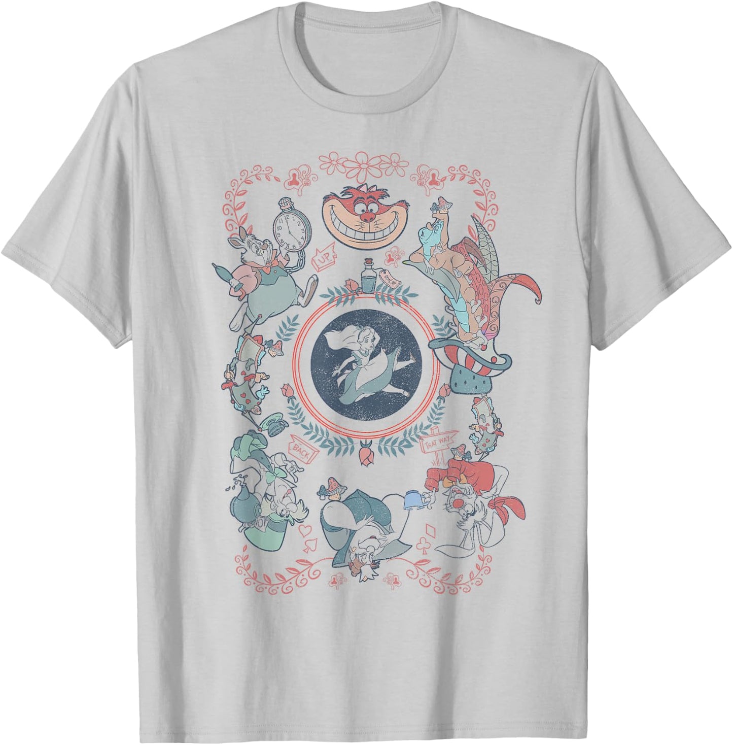 Disney Alice in Wonderland Card Style Mashup T-Shirt - T-Shirt | Ash