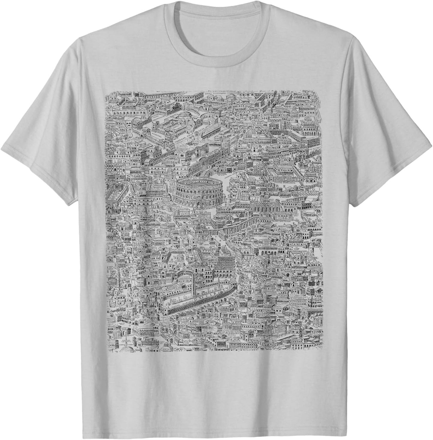 Old Rome Map Roads T-Shirt - T-Shirt | Ash