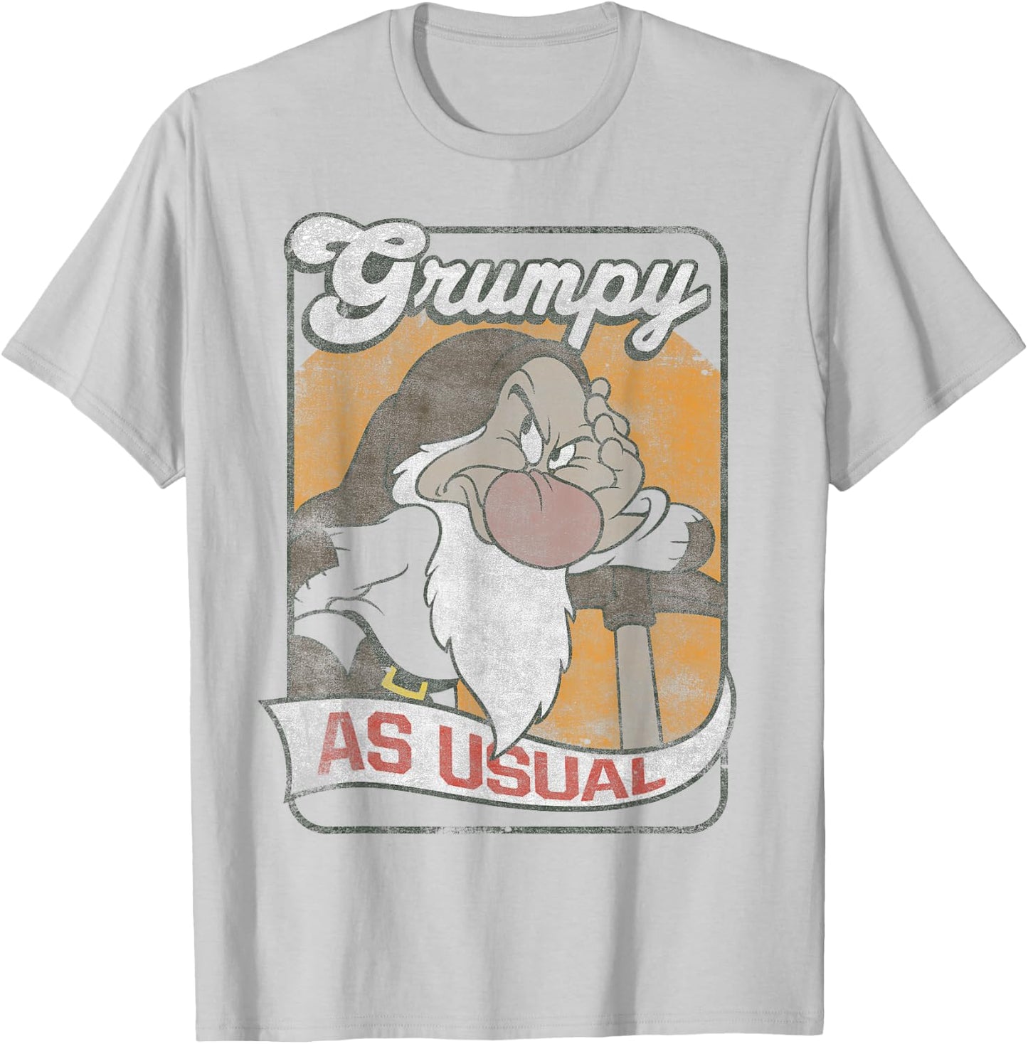 Disney Snow White Grumpy As Usual Vintage Card T-Shirt - T-Shirt | Ash