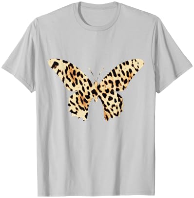 Cheetah Leopard Animal Print Butterfly T-Shirt - T-Shirt | Ash
