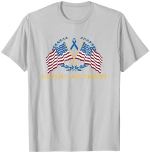 Support Our Troops Army United States Military Red T-Shirt - T-Shirt | Ash