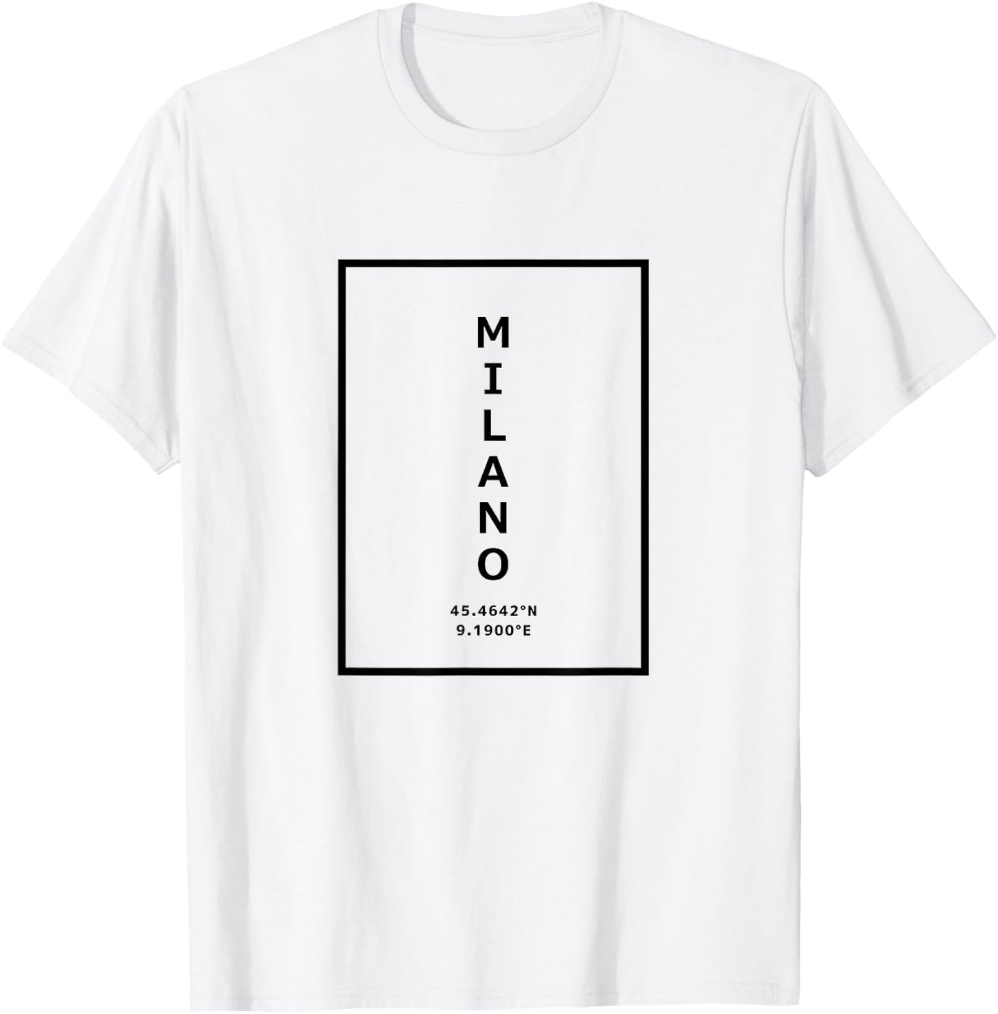 Milano Italy Coordinates Minimalist T-Shirt - T-Shirt | White