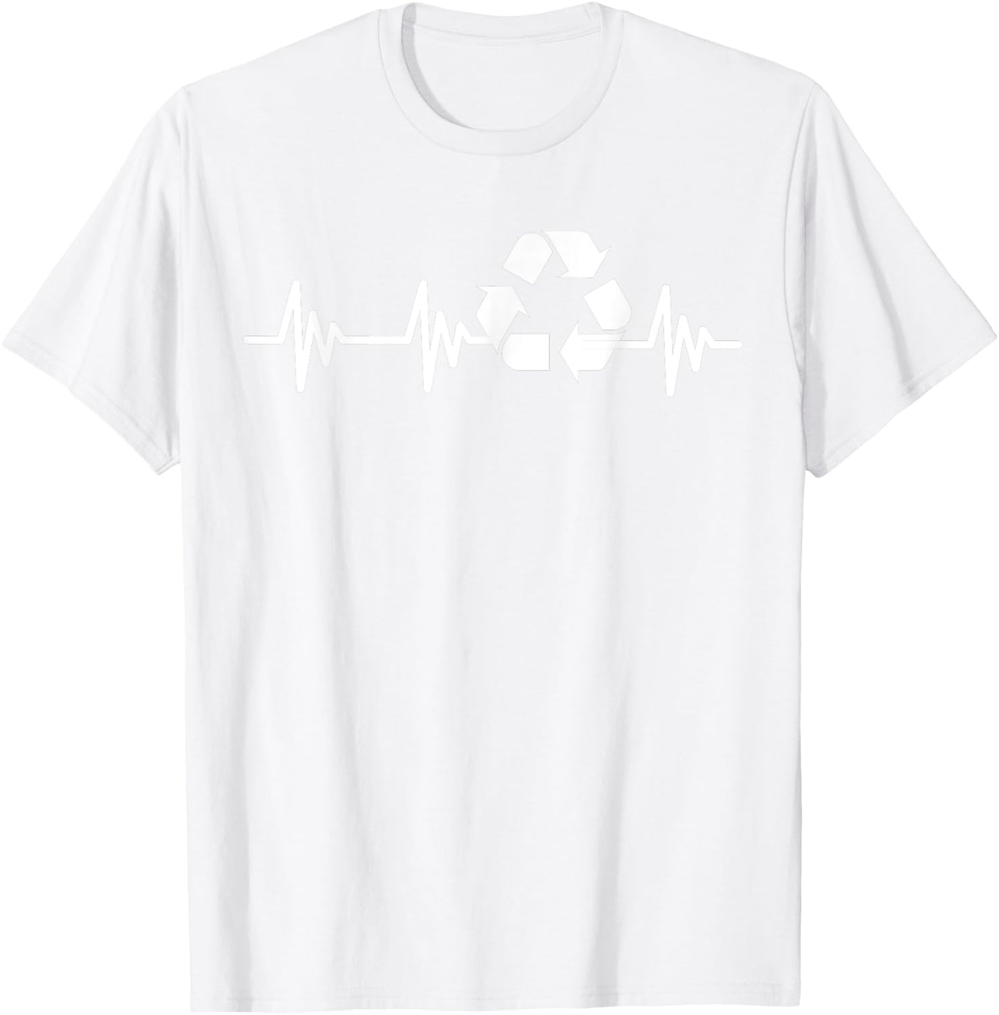 Earth Day Heartbeat Recycling Recycle Women Kids T-Shirt - T-Shirt | White
