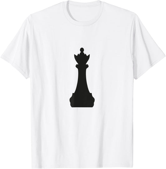 Black Queen Chess Piece Halloween Costume T-Shirt - T-Shirt | White