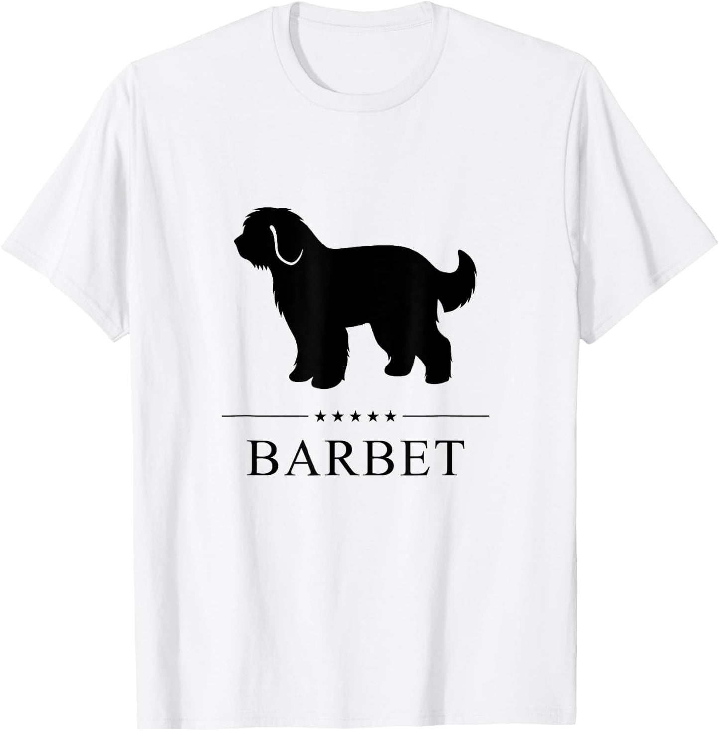 Barbet Dog Black Silhouette T-Shirt - T-Shirt | White