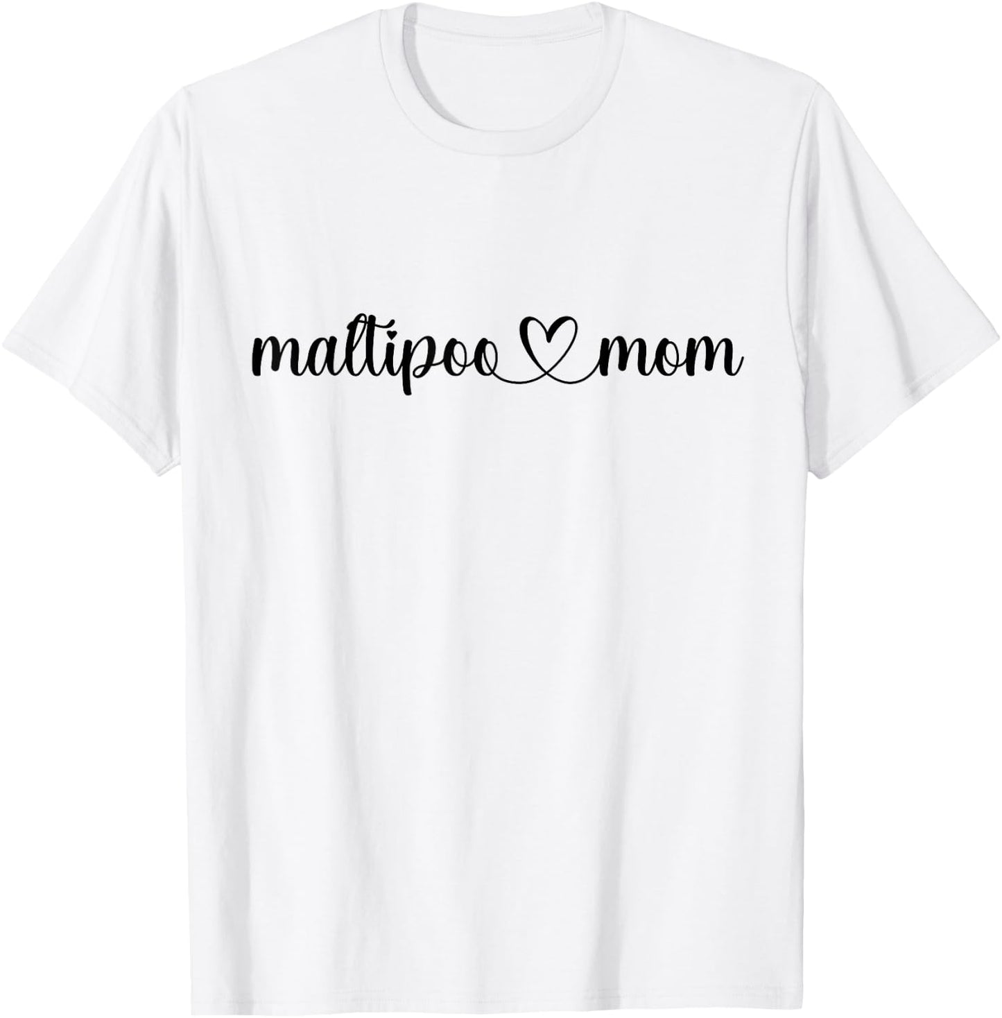 Dog Heart Love Maltipoo Mom T-Shirt - T-Shirt | White