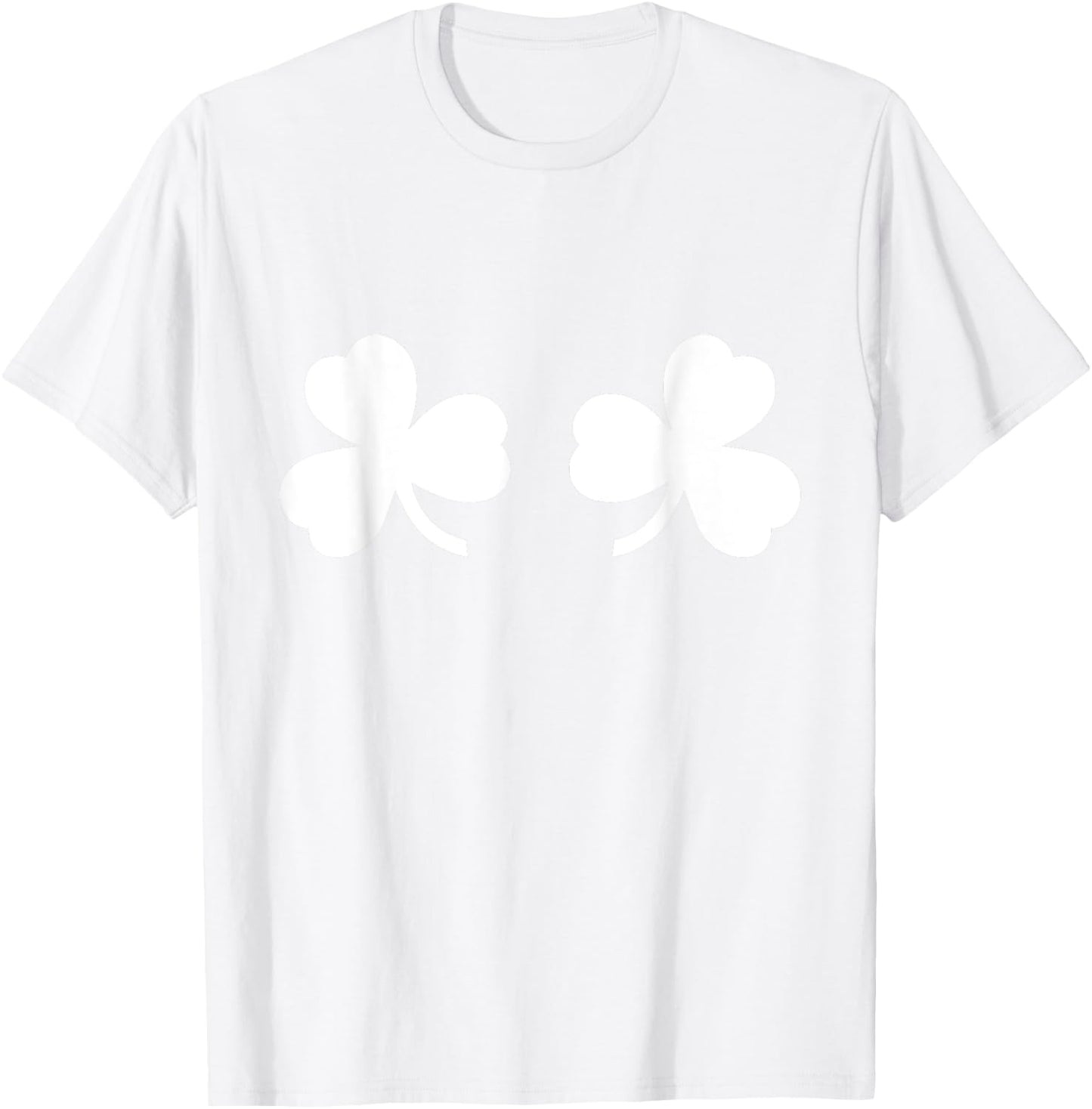 Shamrock Boobies - Adult Green Irish Breasts Lucky Clovers T-Shirt - T-Shirt | White