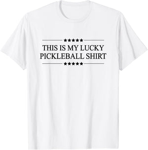 This is My Lucky Pickleball Shirt Funny Graphic T-Shirt - T-Shirt | White