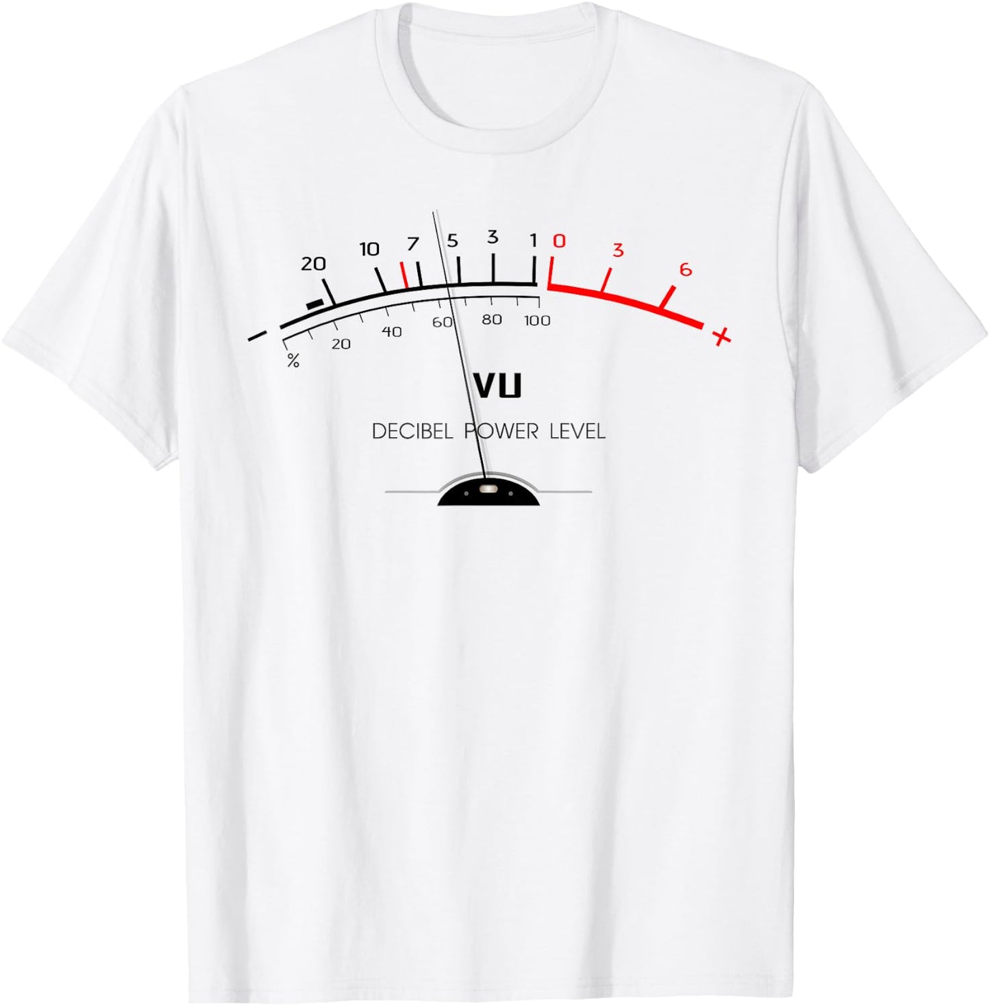 Retro VU Meter Sound Level Studio Hi-Fi Vintage Stereo Music T-Shirt - T-Shirt | White
