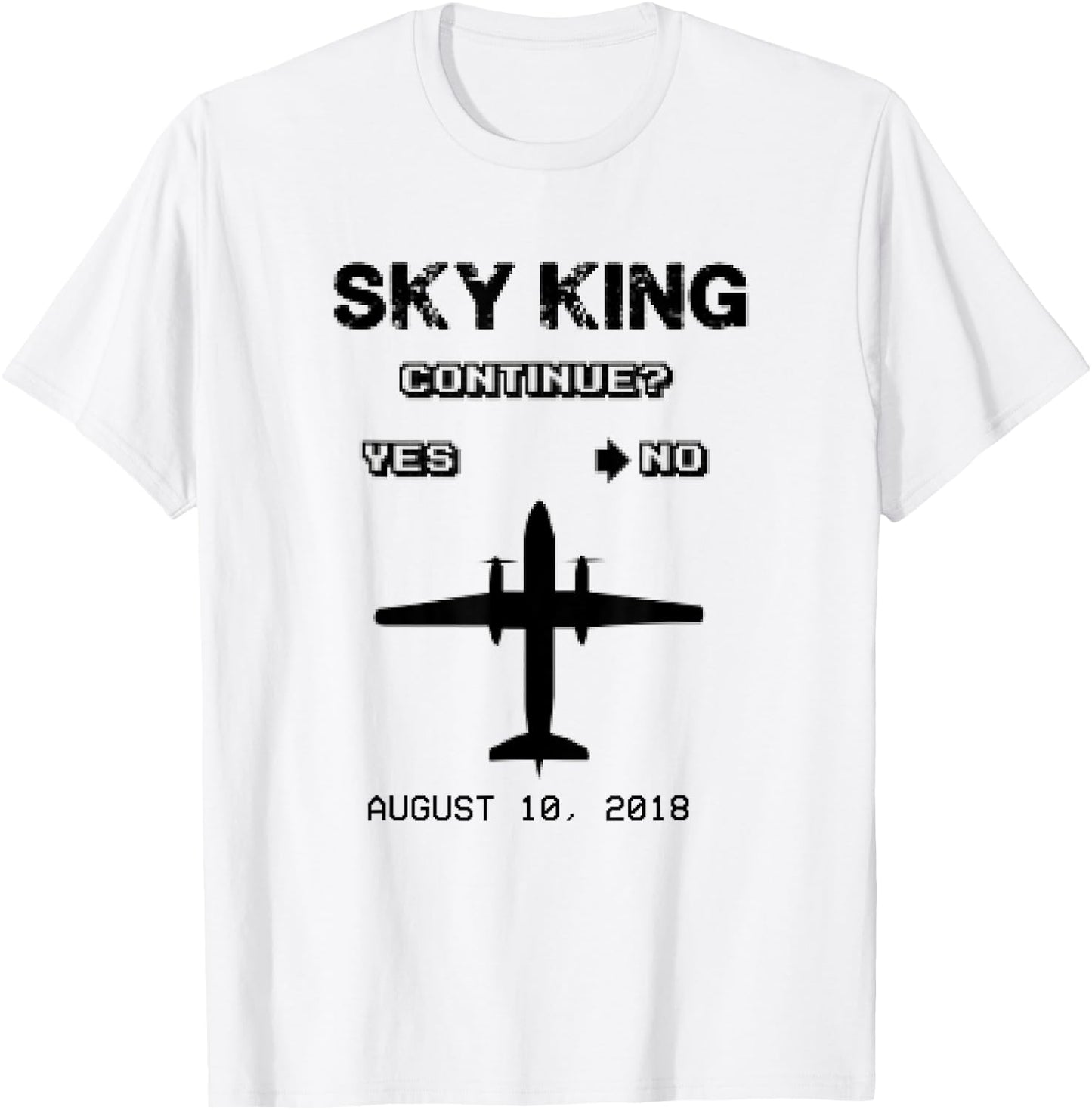 Sky King Tribute Q400 Game Over Continue Screen T-Shirt - T-Shirt | White