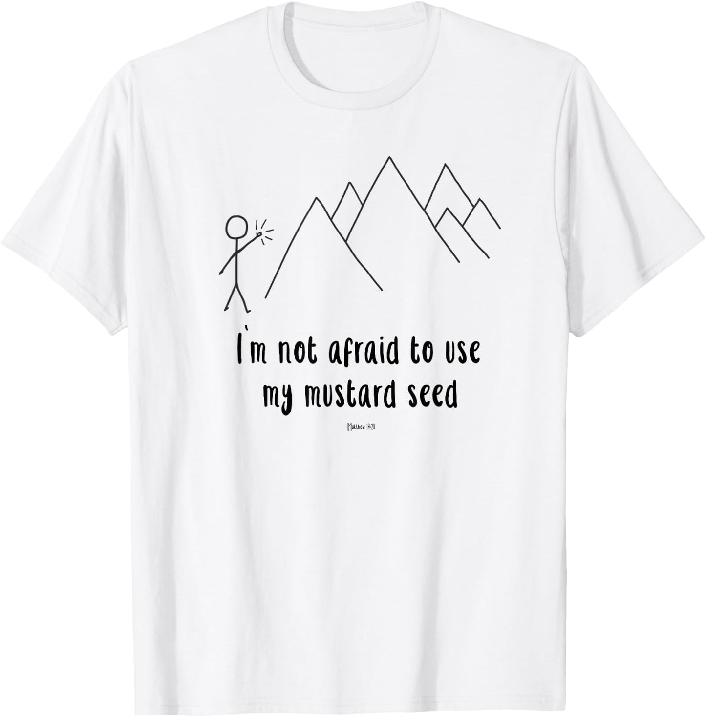 Faith Moves Mountains Mustard Size Christian Teen Youth T-Shirt - T-Shirt | White