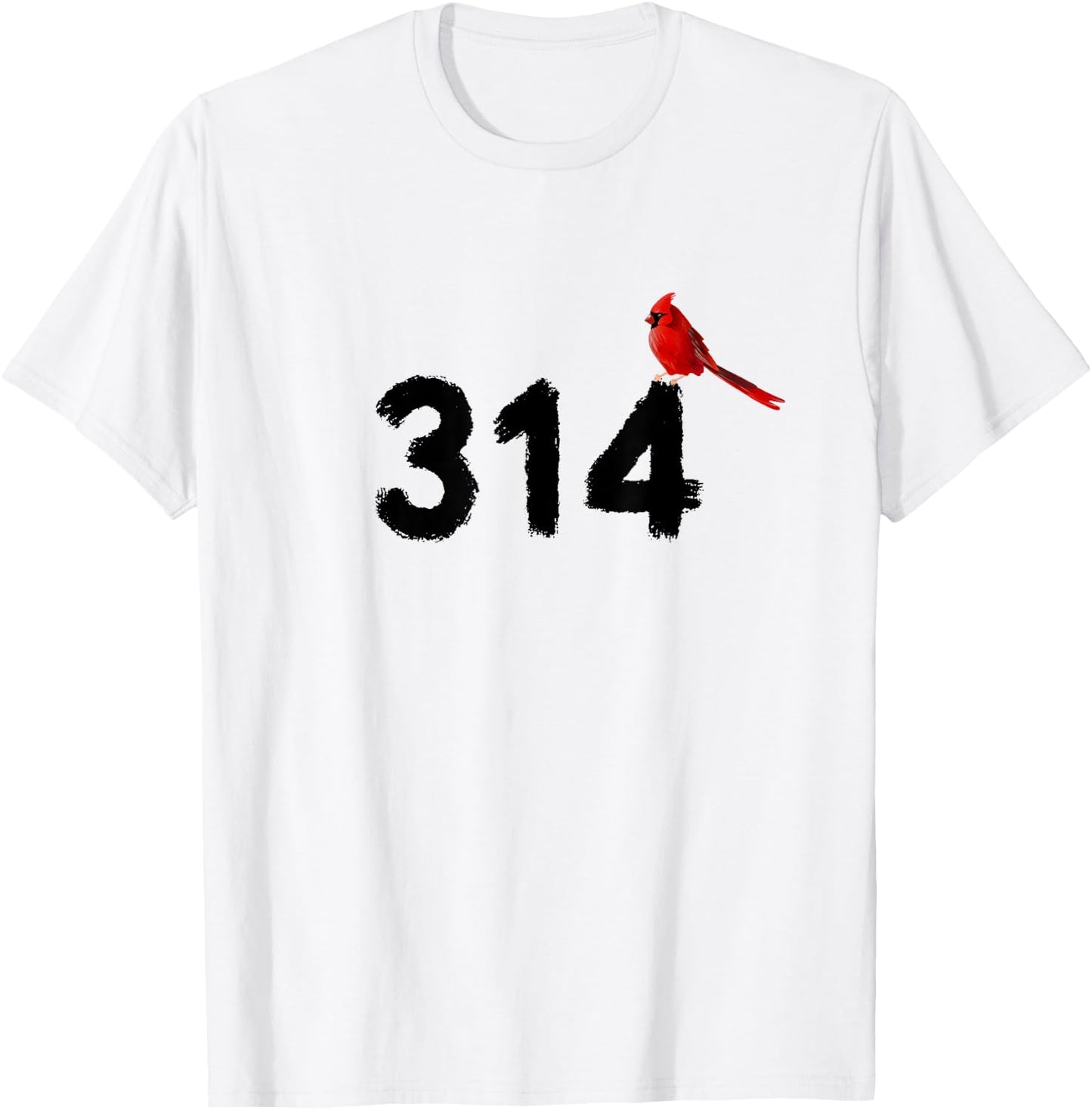 GGT 314 Saint Louis MO Red Bird Cardinal STL Area Code T-Shirt - T-Shirt | White