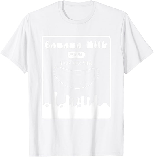 Kawaii Banana Milk Milky Vaporwave Japanese Banana Milkshake T-Shirt - T-Shirt | White
