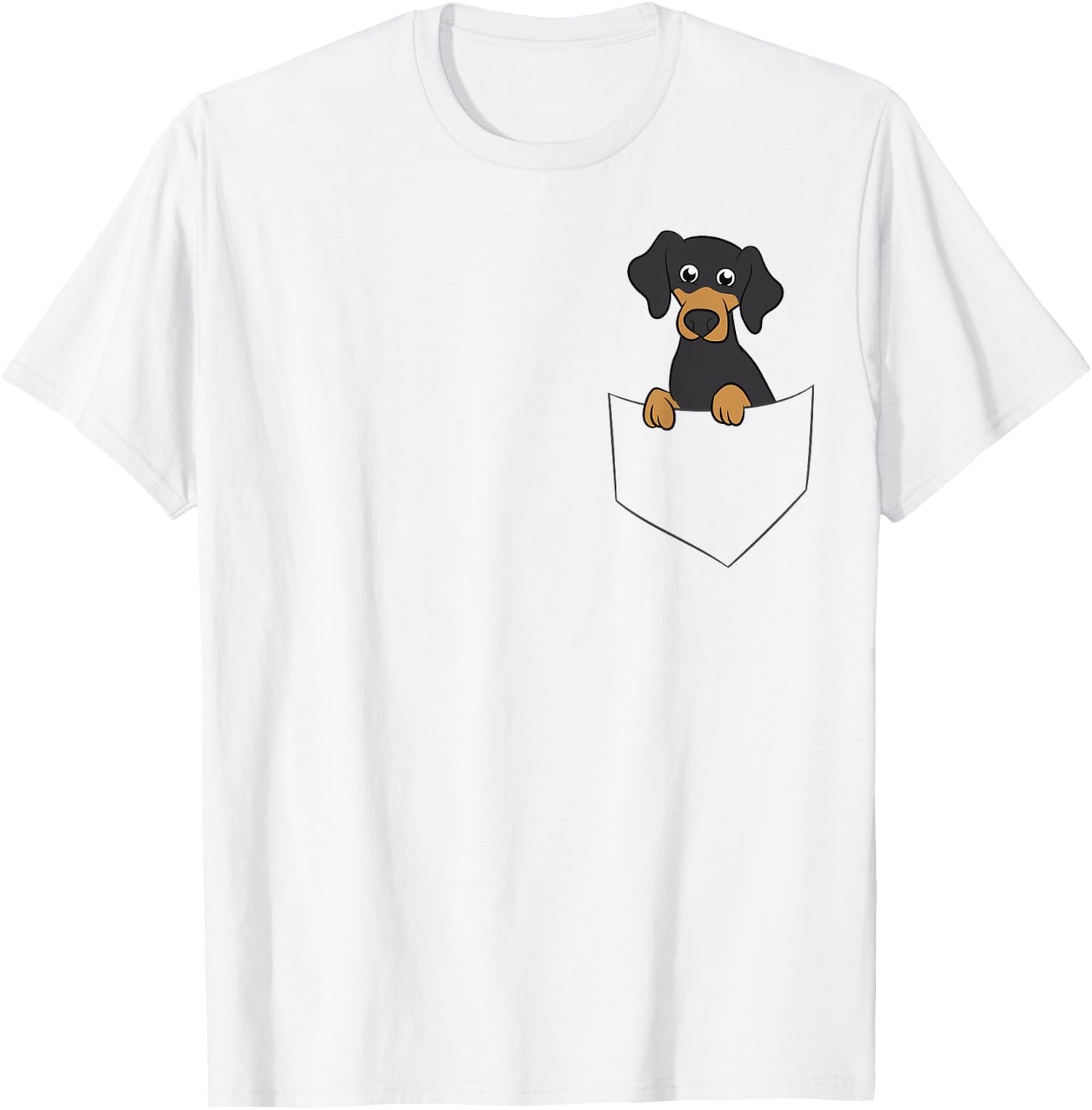 Cute Dachshund In Pocket Dog In Pocket Funny Dachshund T-Shirt - T-Shirt | White