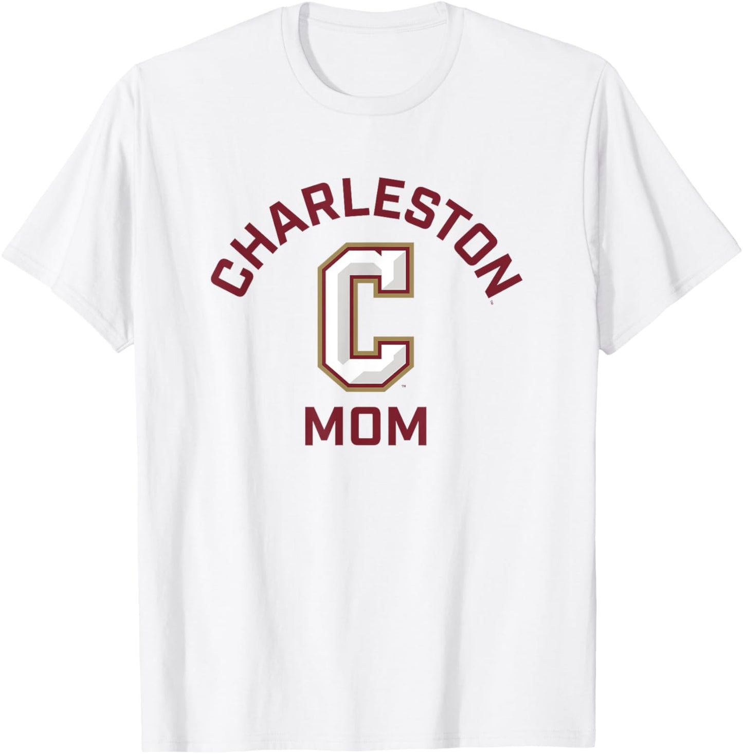 College of Charleston Cougars Arched Mom T-Shirt - T-Shirt | White