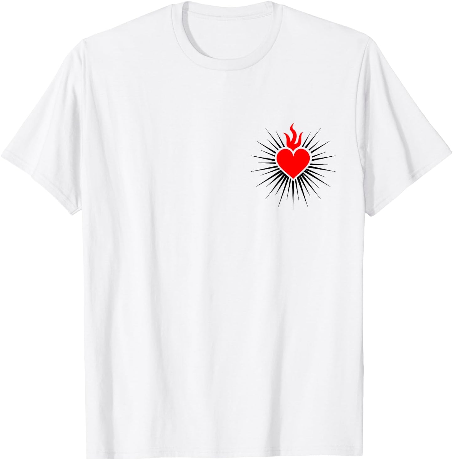 Sacred Heart Love Jesus Christ God Christian Church Religion T-Shirt - T-Shirt | White