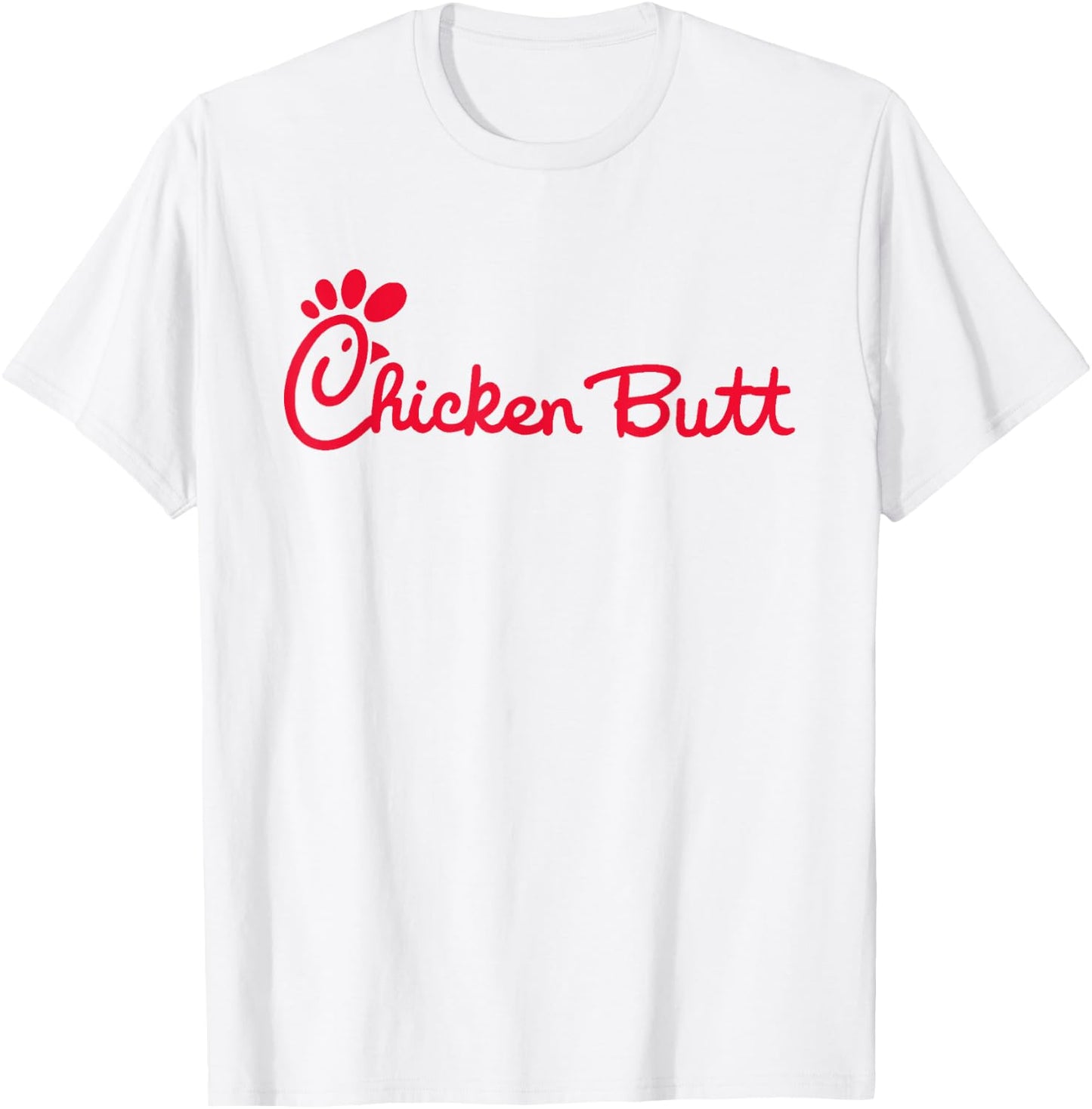 Casual Biscuits Chicken Butt - -Adults, Kids - White - Short Sleeve - Cotton 60%, Polyester 40% T-Shirt - T-Shirt | White