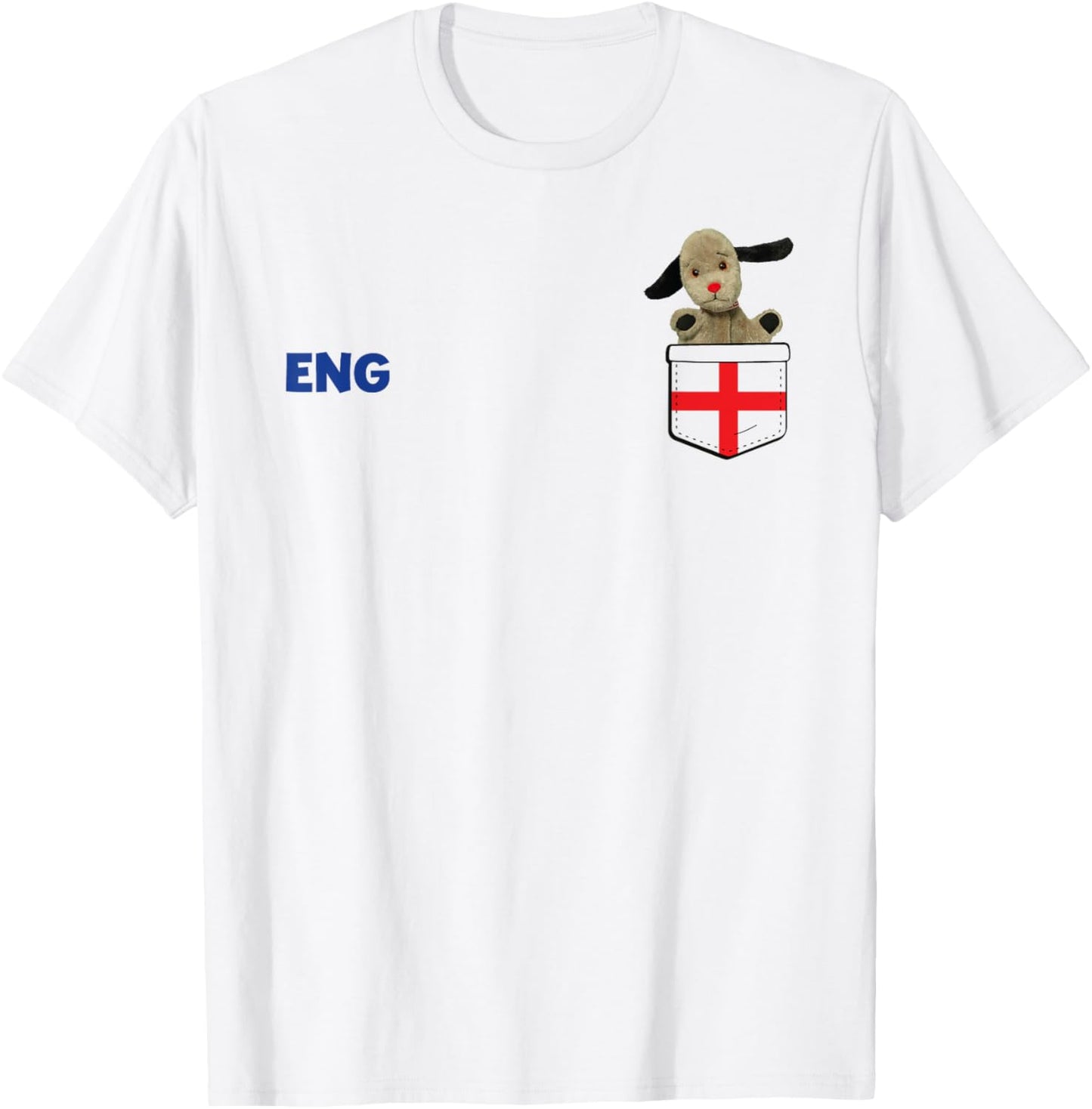 Euro Football Sweep England Chest Pocket Print T-Shirt - T-Shirt | White
