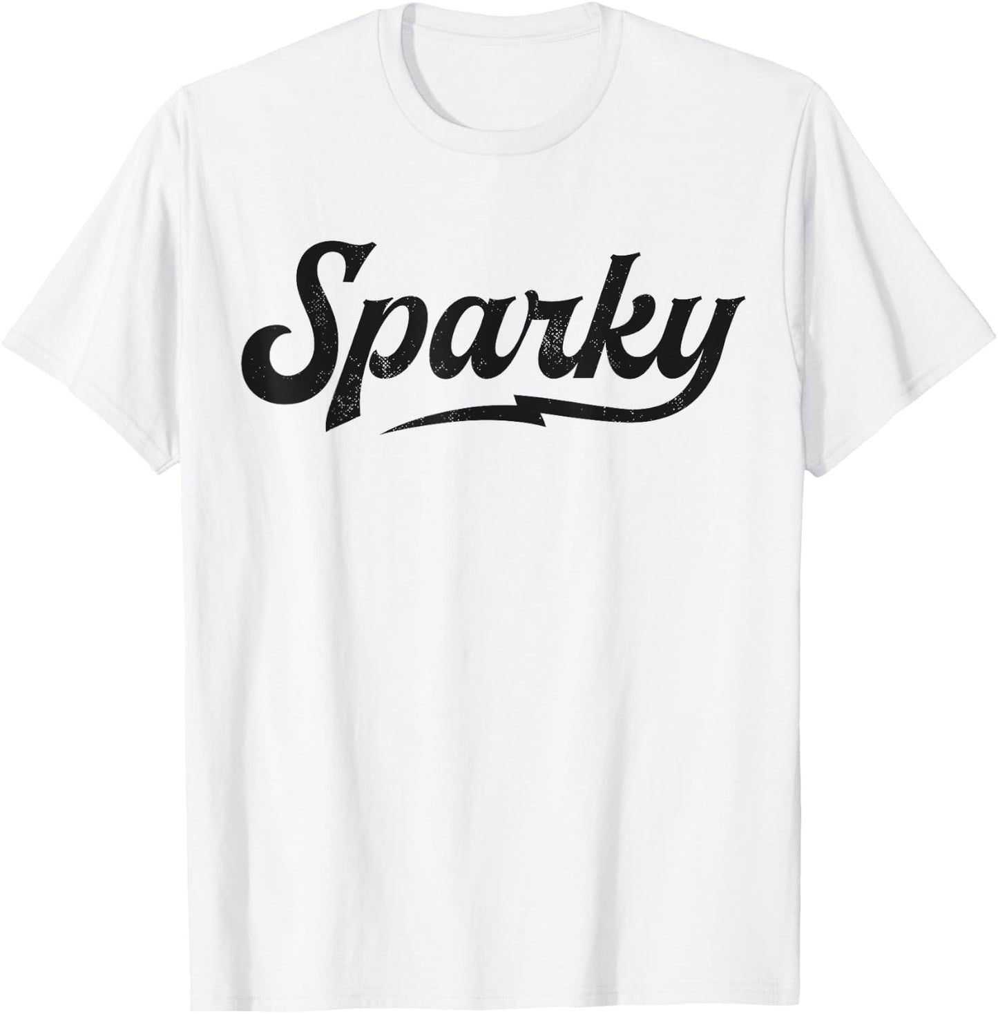 Sparky Electrician Funny Lineman Dad Retro Vintage Novelty T-Shirt - T-Shirt | White