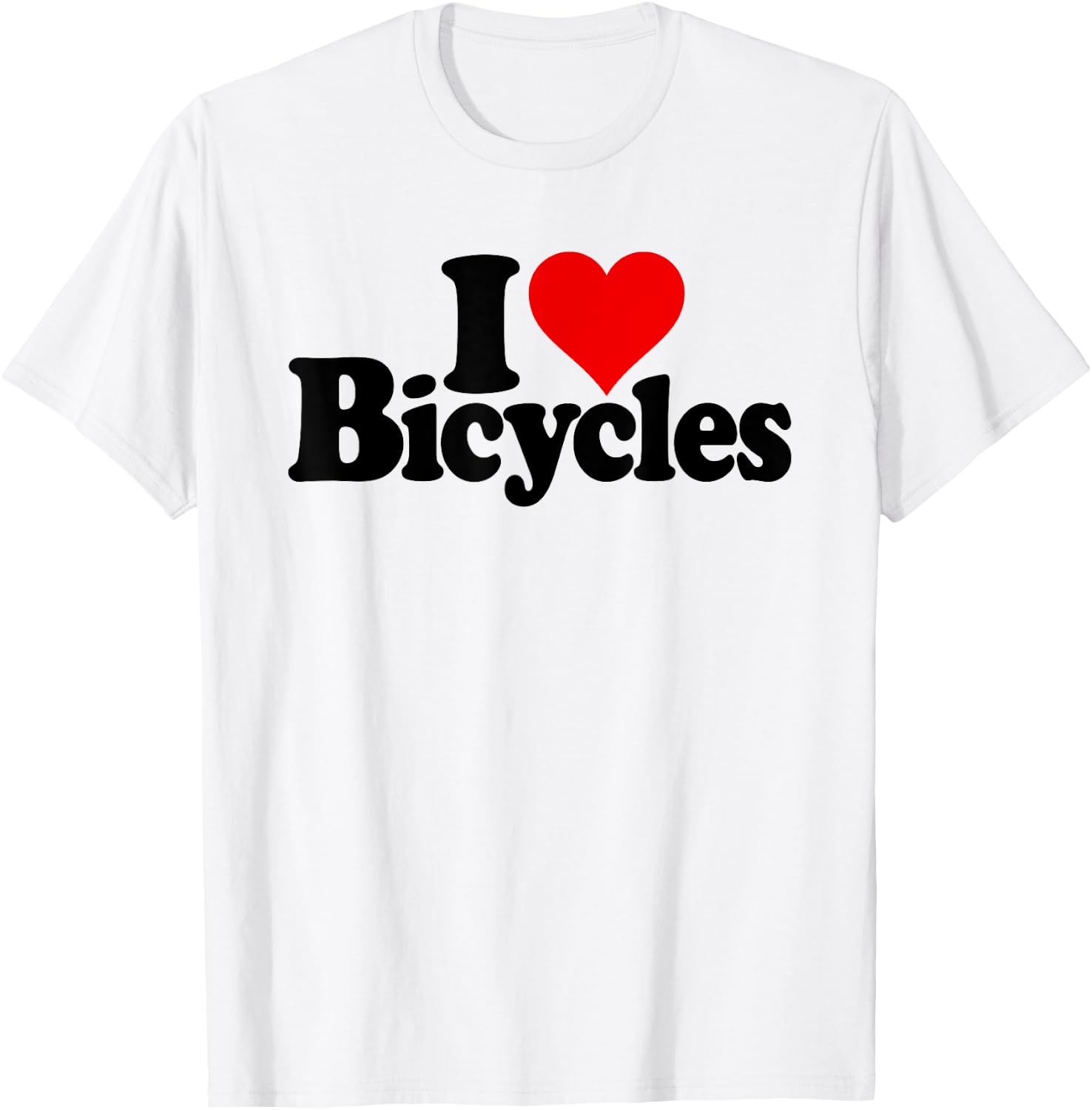 I Love Heart Bicycles Bikes T-Shirt - T-Shirt | White