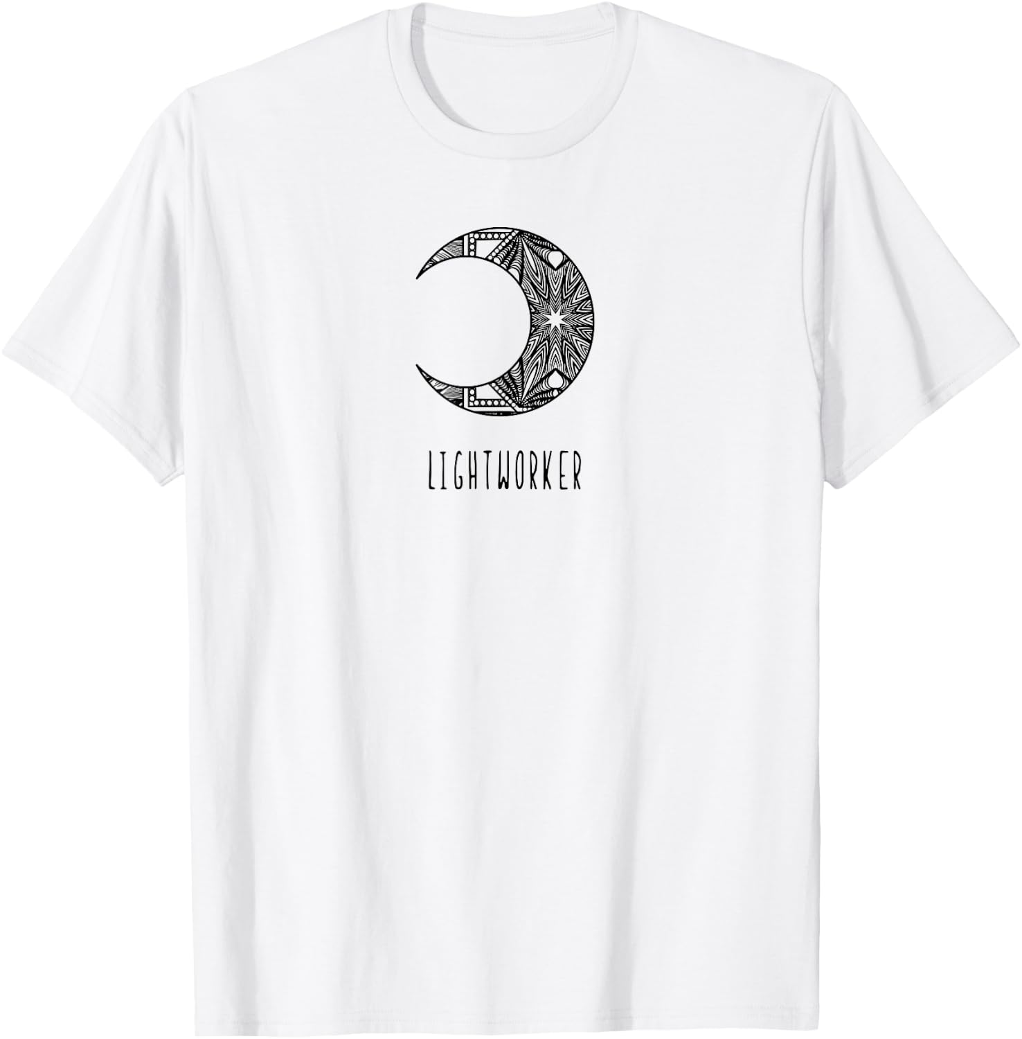 Lightworker energy healer new age mandala moon spiritual T-Shirt - T-Shirt | White
