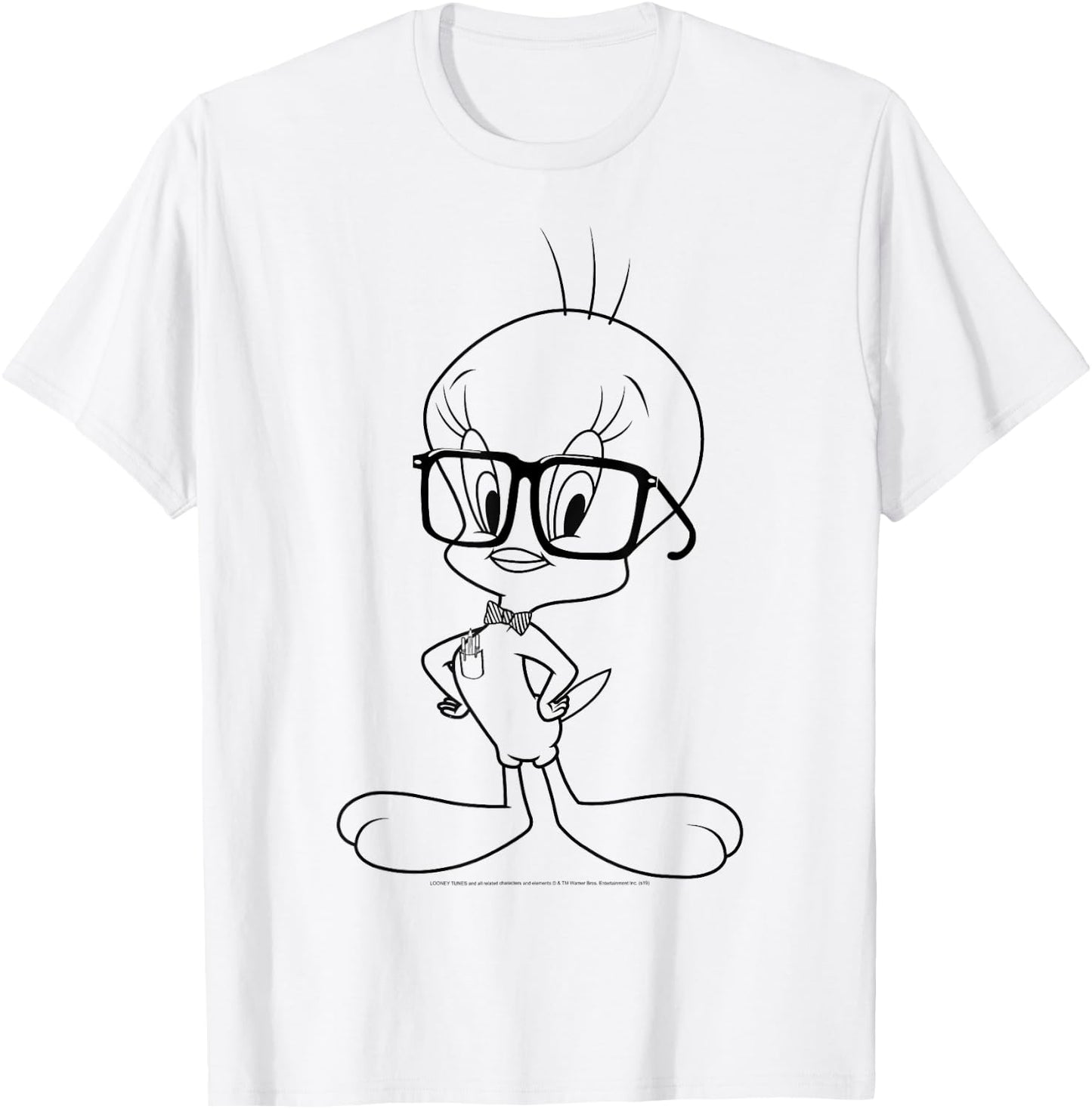 Looney Tunes Tweety Bird Nerdy Portrait T-Shirt - T-Shirt | White