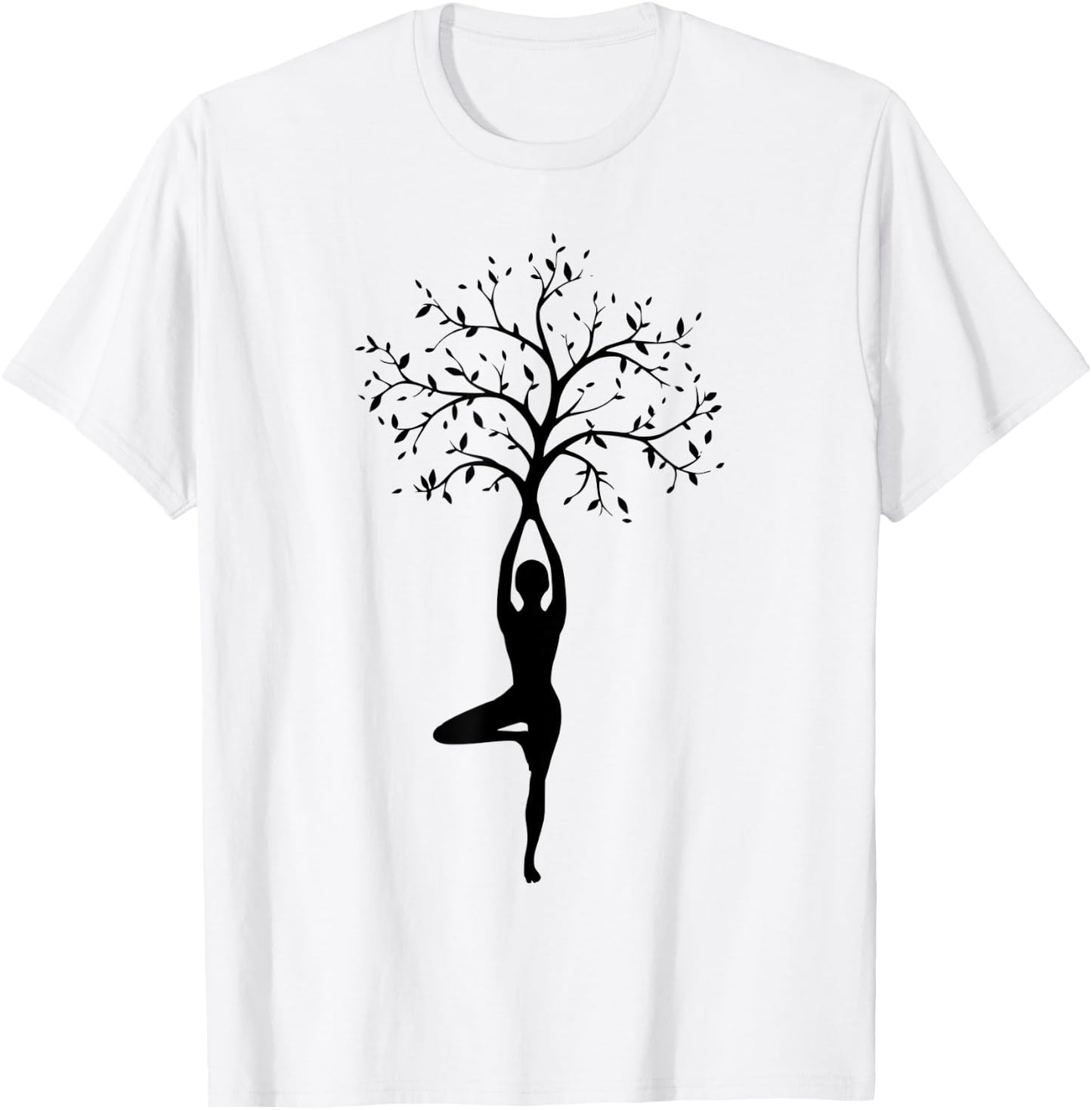 Yoga Tree Pose Essence T-Shirt - T-Shirt | White