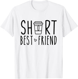 Short Best Friend Funny Coffee Matching BFF Outfit 2 Bestie T-Shirt - T-Shirt | White