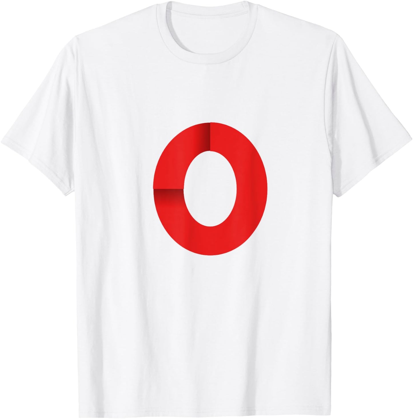 White With Red Letter O T-Shirt - T-Shirt | White