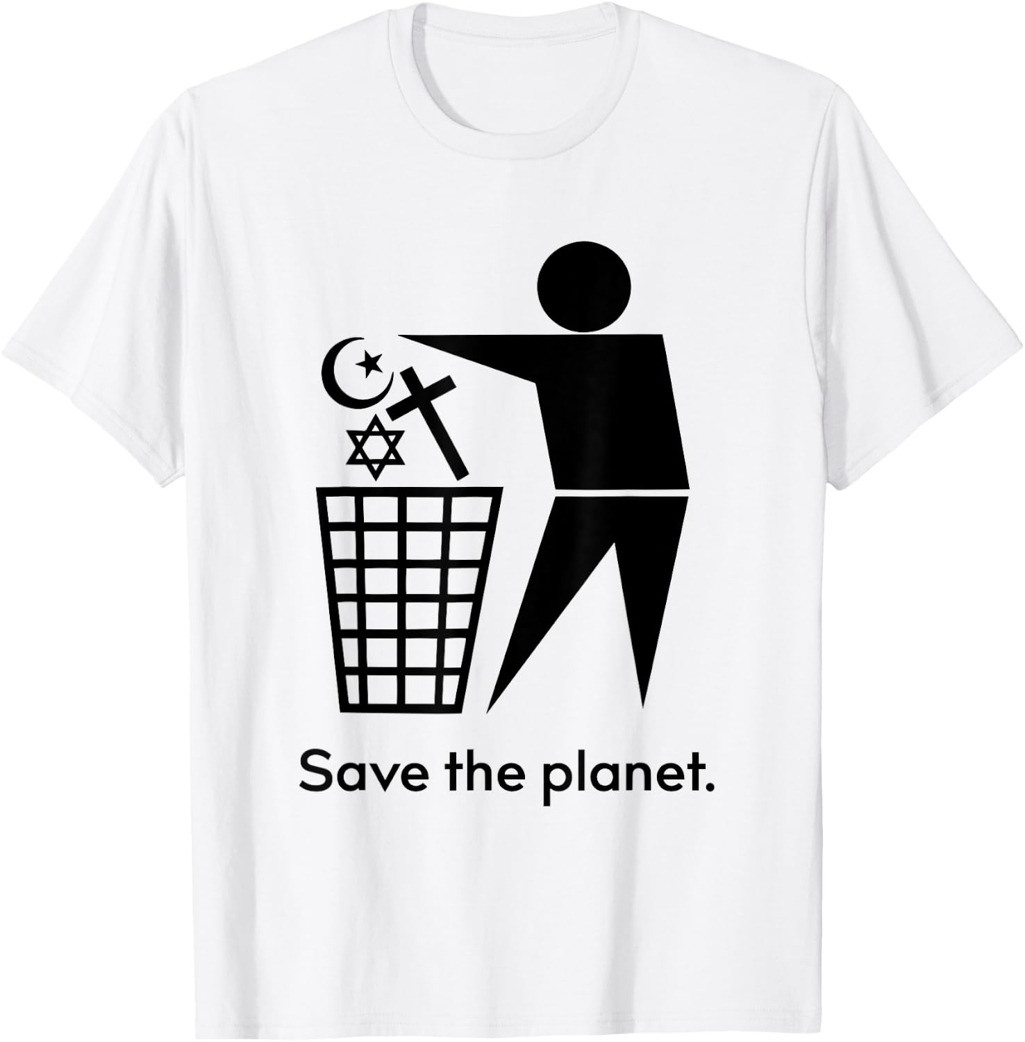 Save The Planet Trash Religion T-Shirt - T-Shirt | White