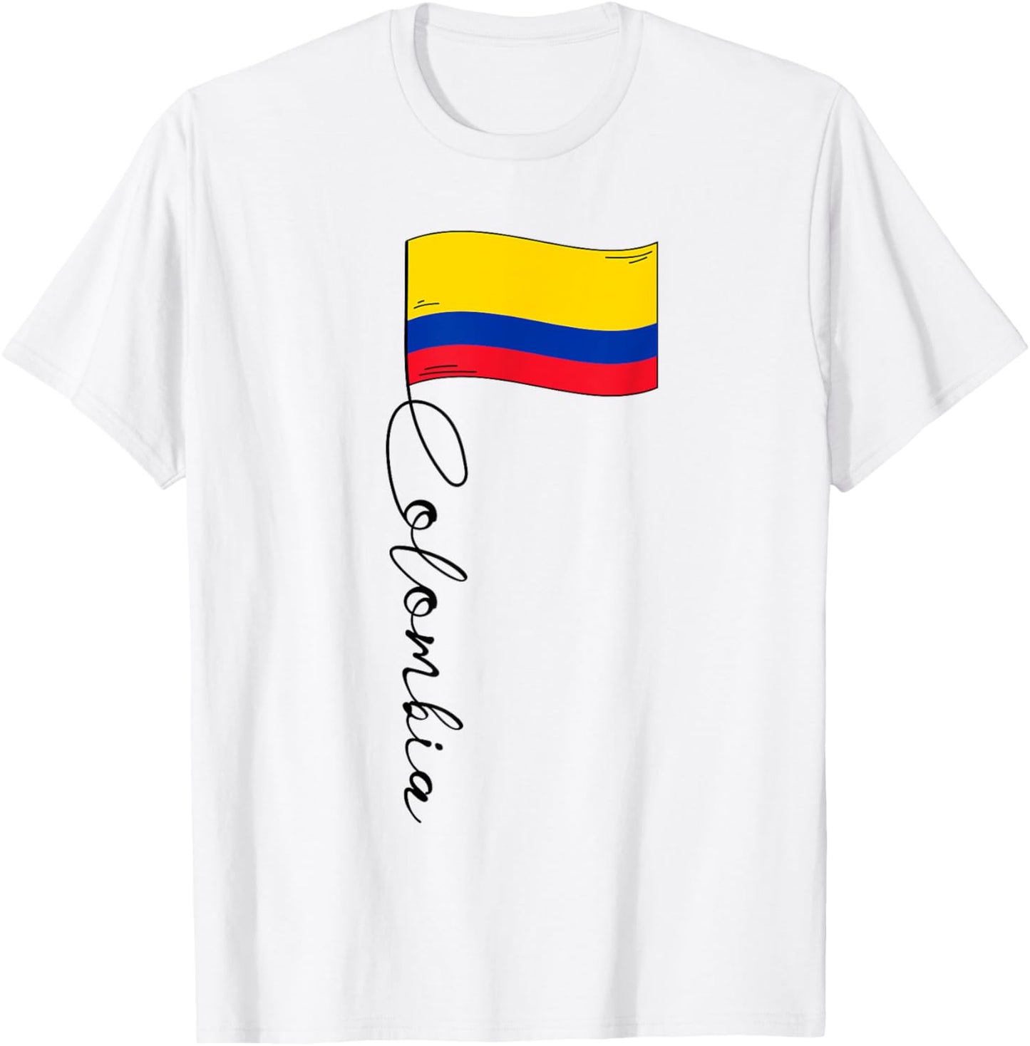 Colombia Signature Flag Pole - Patriotic Colombian Flag Kids Men T-Shirt - T-Shirt | White