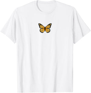 Classic Black and Orange Monarch Butterfly Icon T-Shirt - T-Shirt | White