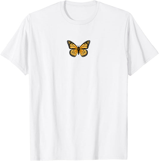Classic Black and Orange Monarch Butterfly Icon T-Shirt - T-Shirt | White