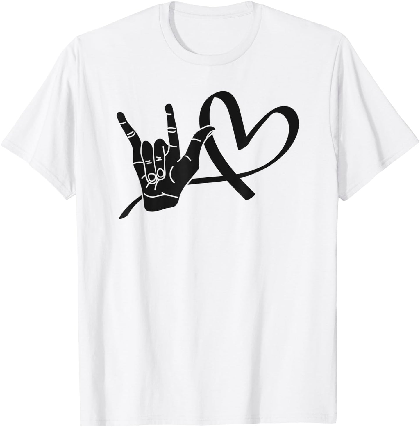 Deaf Awareness Shirts Sign Language Shirt Love ASL Teacher Men Women Kids T-Shirt - T-Shirt | White