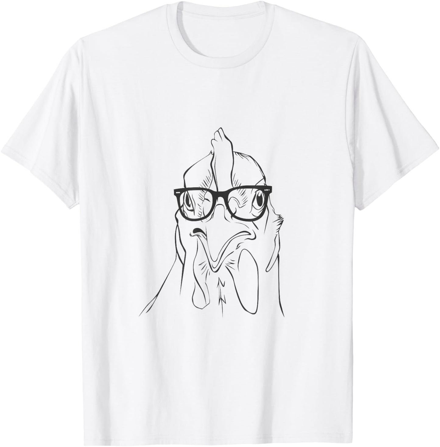 Vintage Hipster Chicken Spectacles Rooster Eye Glasses Gift T-Shirt - T-Shirt | White