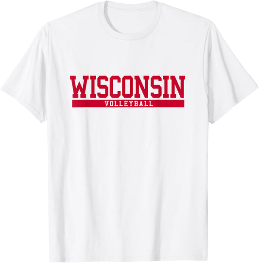Wisconsin Volleyball T-Shirt - T-Shirt | White