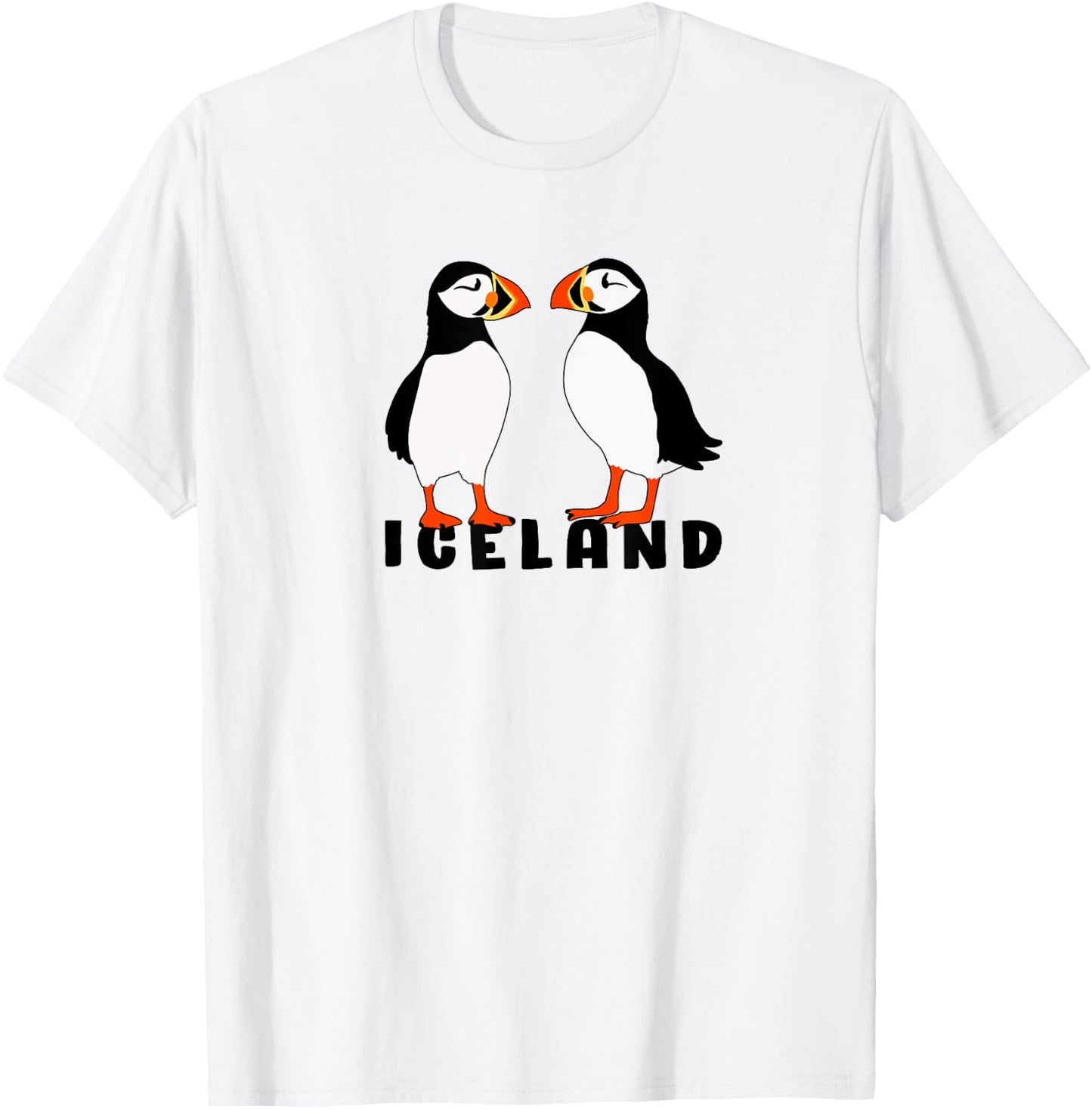 Two Cute puffins from Iceland T-Shirt - T-Shirt | White