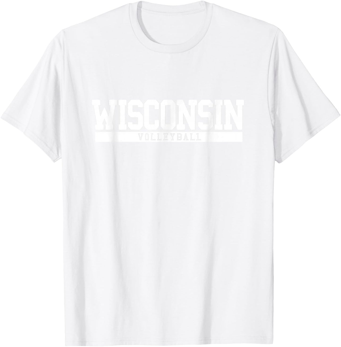 Wisconsin Volleyball -Adults Red Small Classic Fit Short Sleeve Modern Classic Fit Volleyball T-Shirt - T-Shirt | White