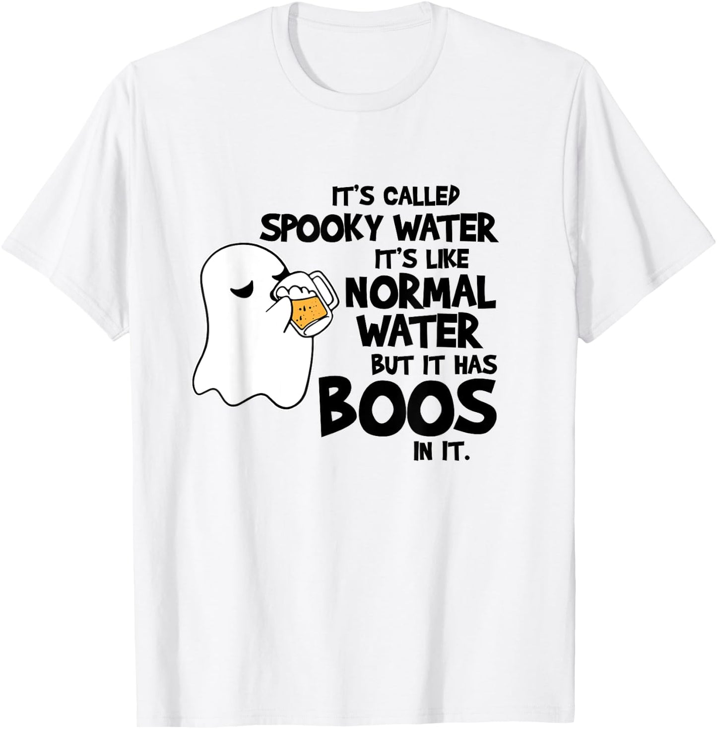 Funny Halloween Ghost Drinking Alcohol Beer Gag Joke T-Shirt - T-Shirt | White