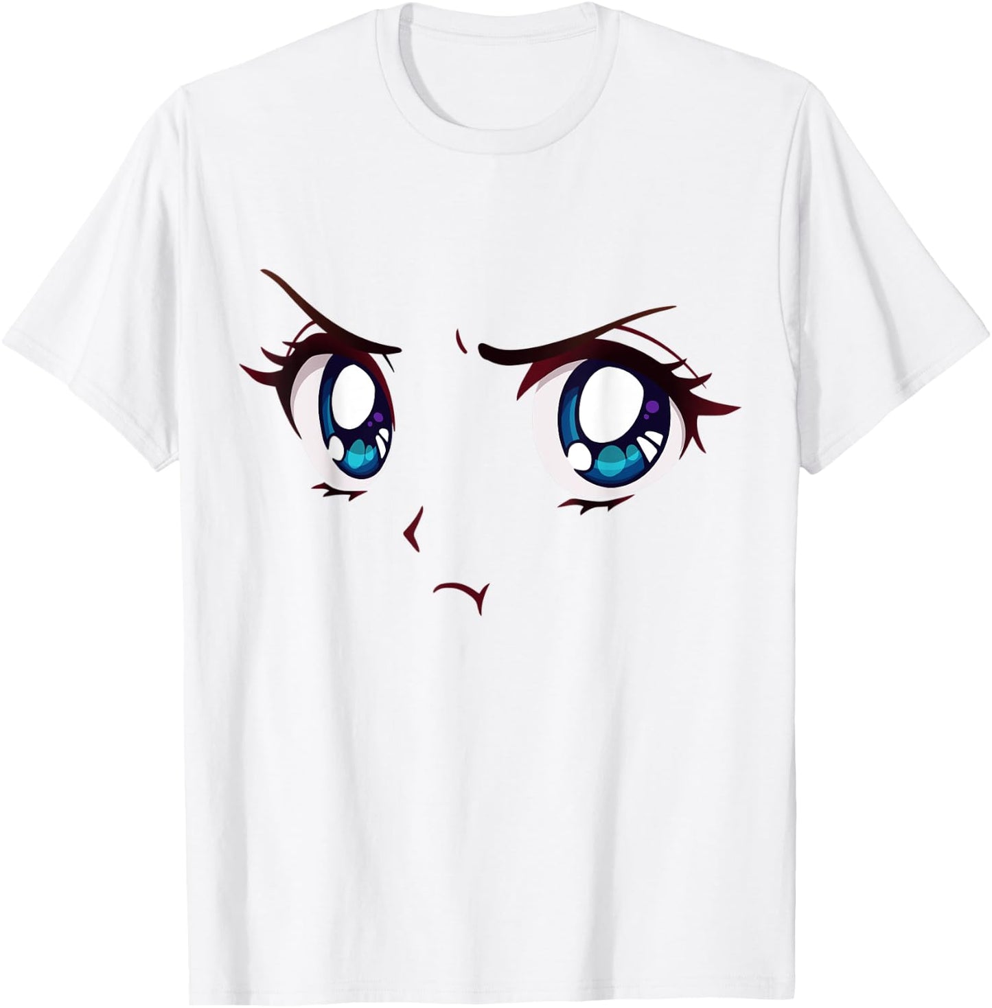 Angry Anime Eyes Shirt Face Mood Aesthetic Anime Merch T-Shirt - T-Shirt | White