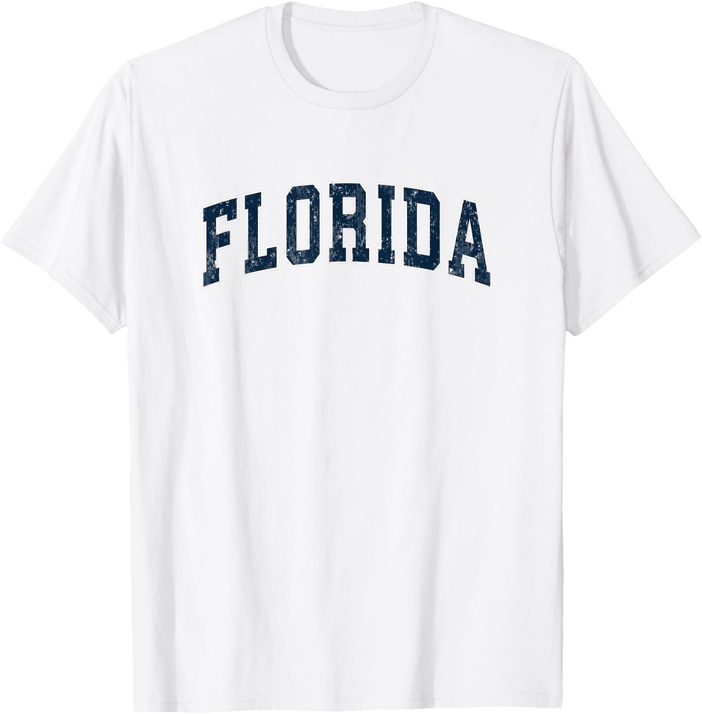 Florida FL Vintage Sports Design Navy Design T-Shirt - T-Shirt | White