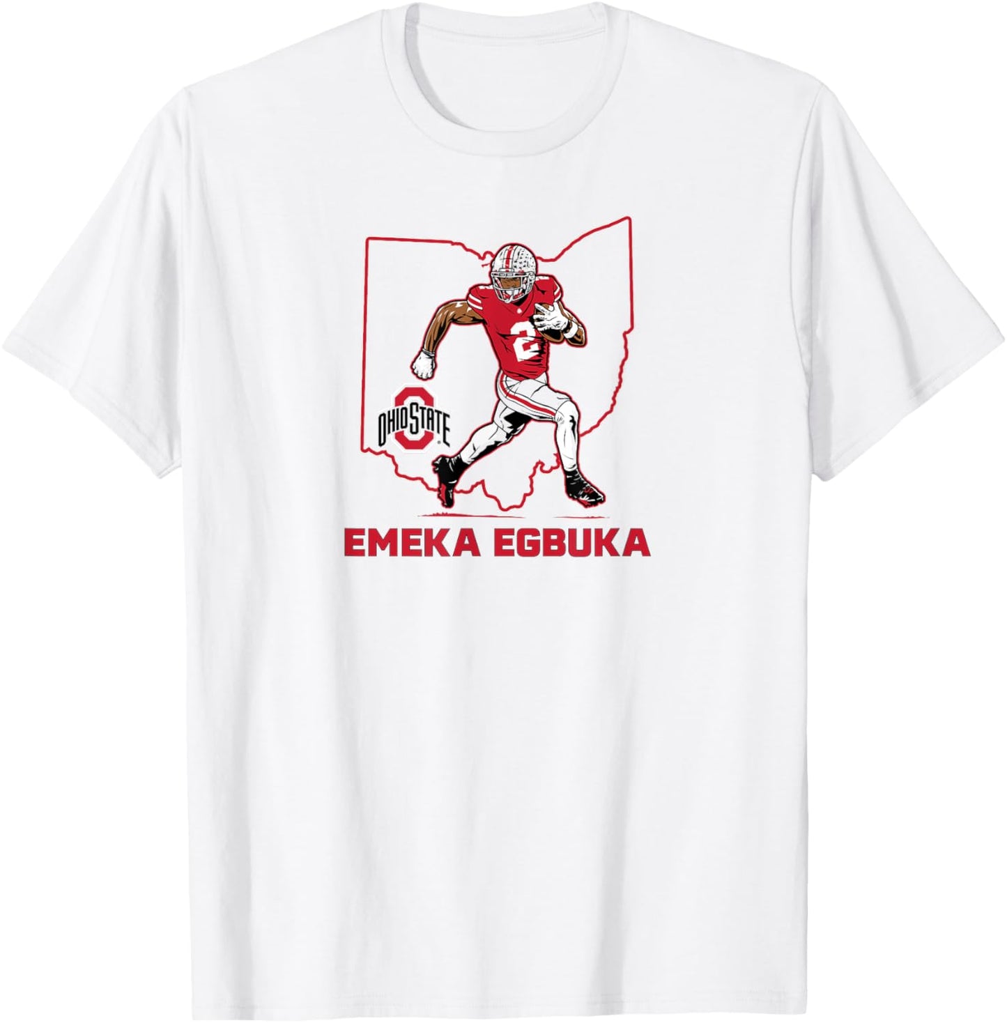 Ohio State Football: Emeka Egbuka State Star T-Shirt - T-Shirt | White