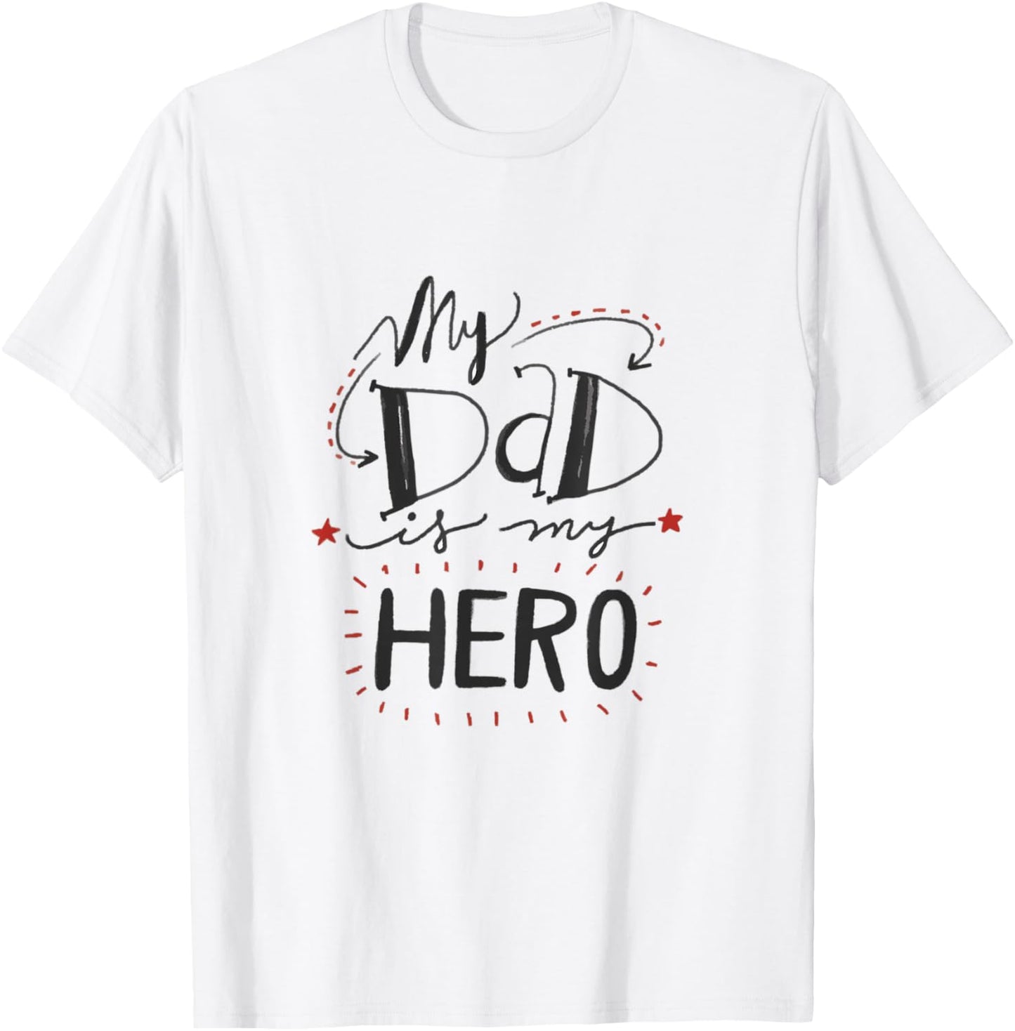 Fathers Day T Shirts For Kids My Dad Is My Hero Cute Design T-Shirt - T-Shirt | White