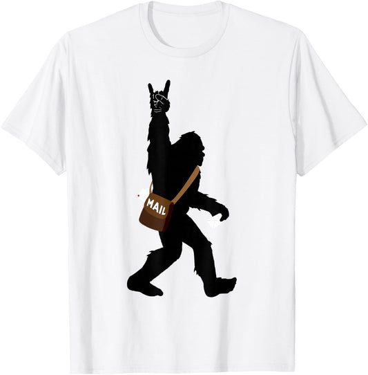 Funny Bigfoot Rock and Roll Rock On for US Postal Workers T-Shirt - T-Shirt | White
