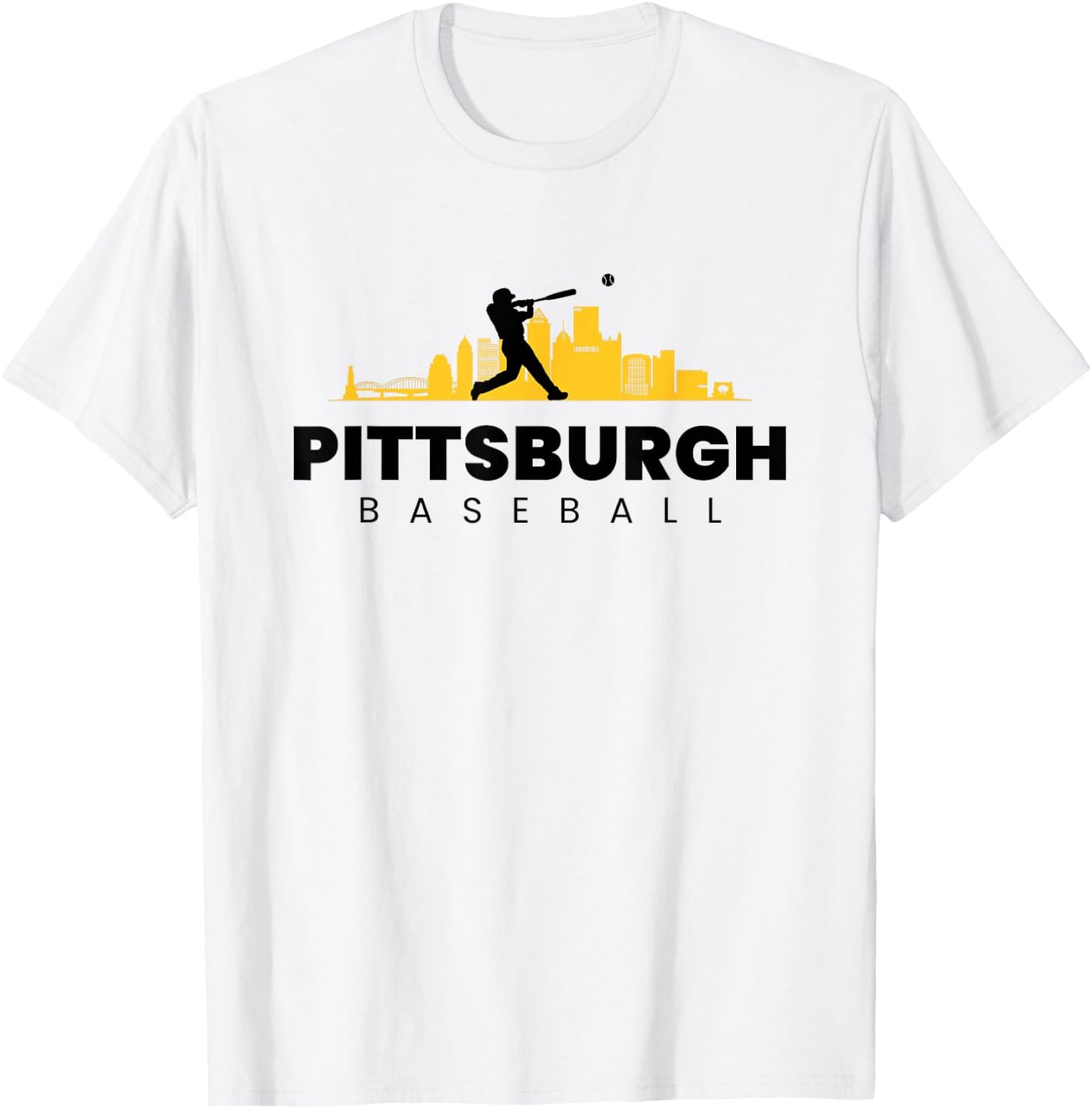 Pittsburgh Baseball Vintage Minimalist Retro Baseball Lover T-Shirt - T-Shirt | White