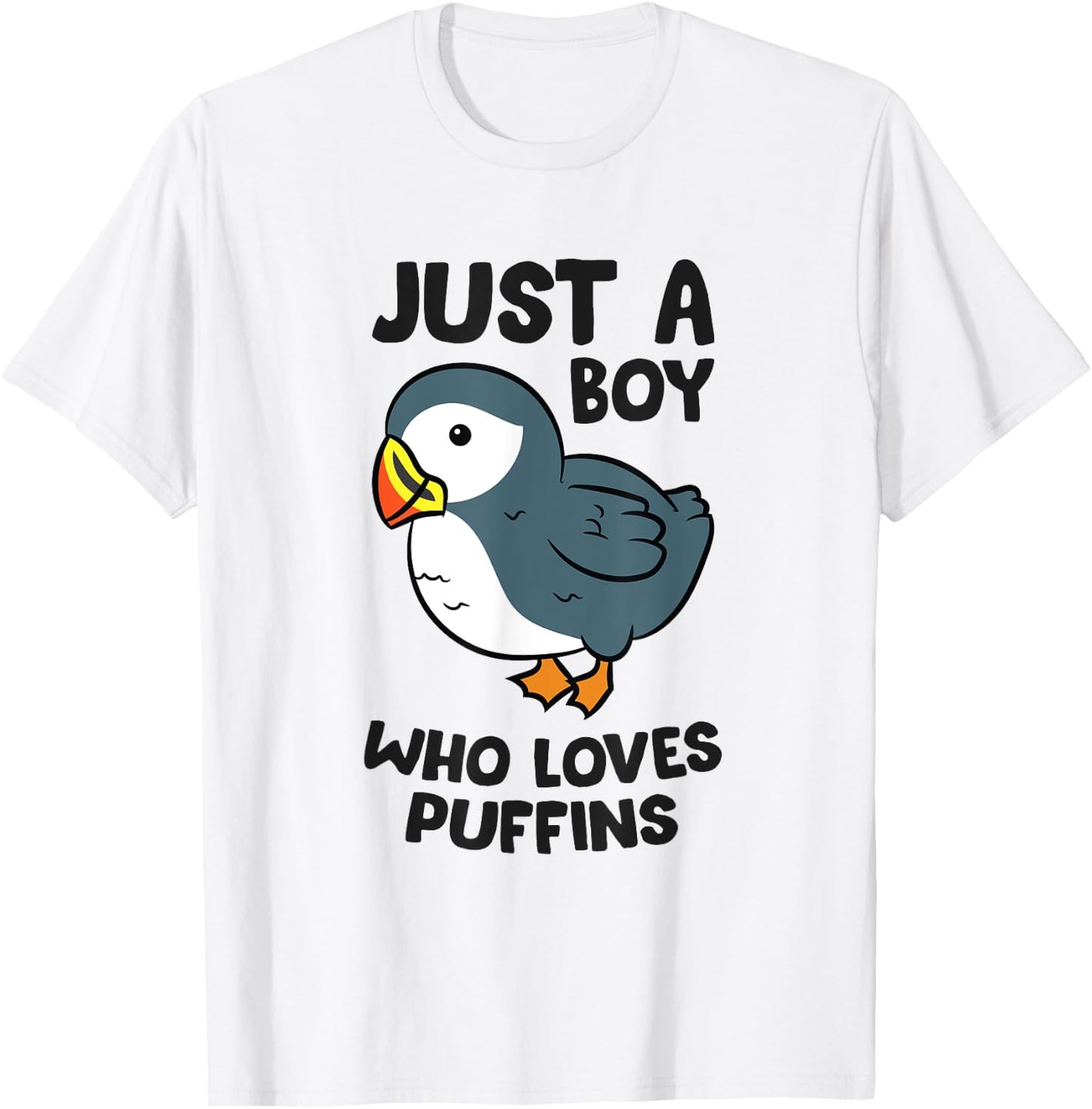 Just a Boy Who Loves Puffins T-Shirt - T-Shirt | White