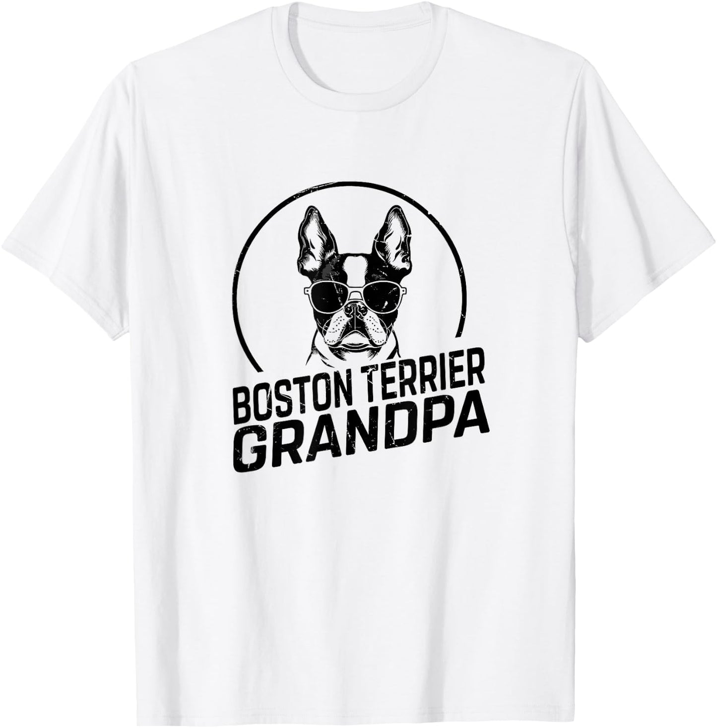 Boston Terrier Dog Grandpa Grand Paw Dog Lover Gifts Men Dad T-Shirt - T-Shirt | White