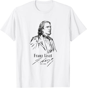 Tfantasy Franz Liszt, Classical Music-Piano T-Shirt - T-Shirt | White