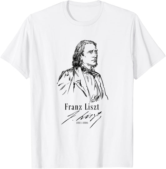 Tfantasy Franz Liszt, Classical Music-Piano T-Shirt - T-Shirt | White
