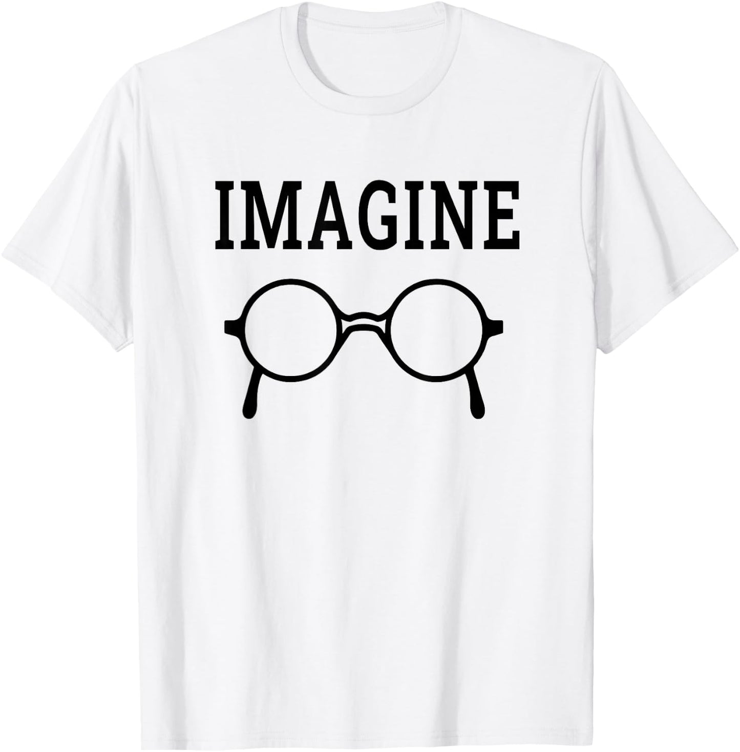 Imagine Peaceful Lennon Glasses No War Peace Vintage Gift T-Shirt - T-Shirt | White